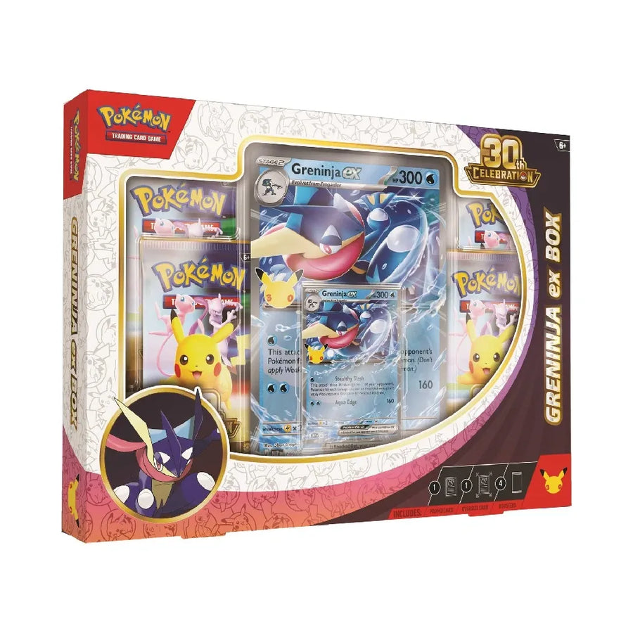 Pokémon TCG: 30th Celebration Pokémon ex Box – Greninja ex, engelsk utgåva